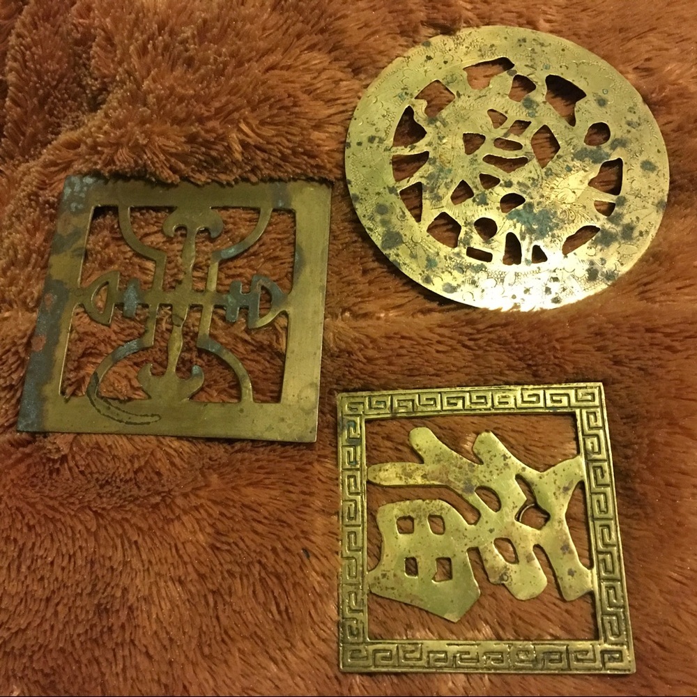 Vintage Chinese Brass Trivet / Wall Hang